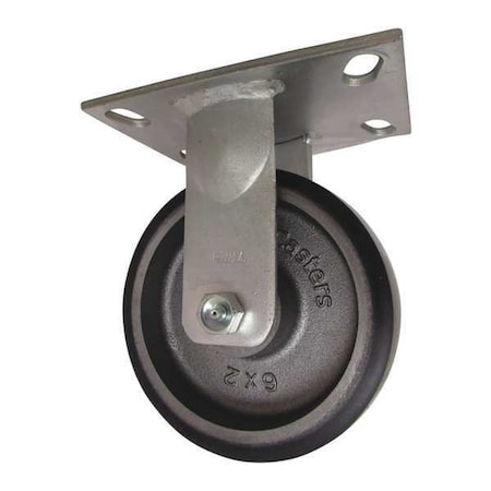 Plate Caster, Rigid, Poly, 6
