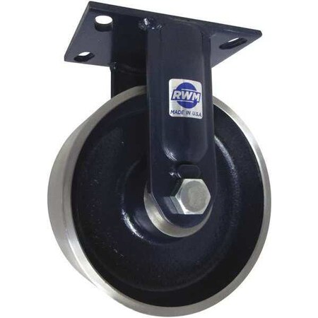 Plate Caster, Rigid, Steel, 10 1/8