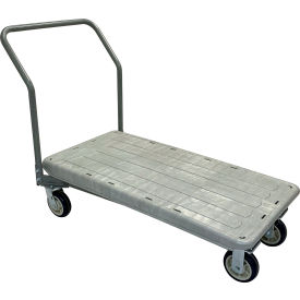 R.W. Rogers Nestable Flatbed with Plain Handle & Poly Wheels 48