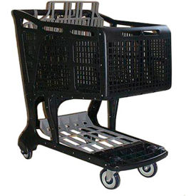R.W. Rogers EX11575 Large Plastic Shopping Cart Black/Gray EX11575-GEB