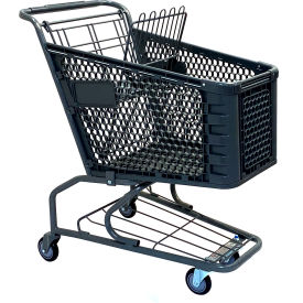 R.W. Rogers Plastic Shopping Cart 100 Liter Capacity Small Gray WMP-100L-GY