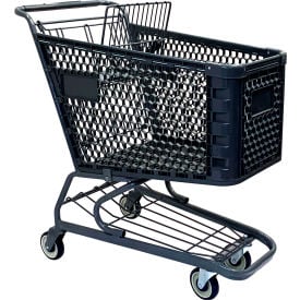R.W. Rogers Plastic Shopping Cart 150 Liter Capacity Medium Gray WMP-150L-GY