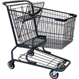 R.W. Rogers Metal Shopping Cart 152 Liter Capacity Medium Gray WMP-152L-EC