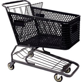 R.W. Rogers Plastic Shopping Cart 200 Liter Capacity Large Gray WMP-200L-GY