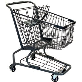 R.W. Rogers Metal Shopping Cart 90 Liter Capacity Small Gray WMP-90L-EC