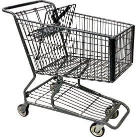 R.W. Rogers Metal Shopping Cart 147 Liter Capacity Medium Gray WMP-R348-EC