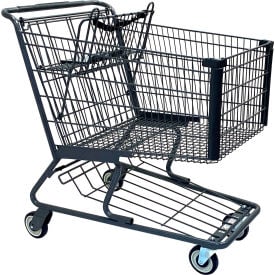 R.W. Rogers Metal Shopping Cart 180 Liter Capacity Large Gray WMP-R6240-EC