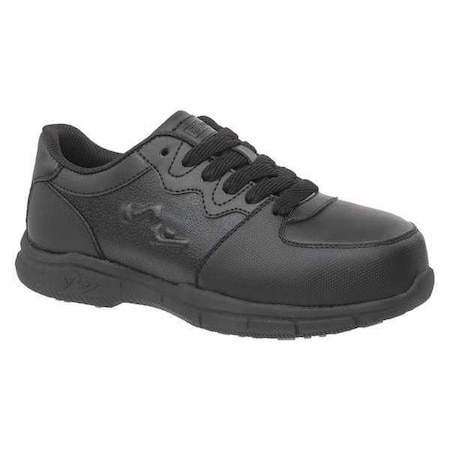 Women's Athletic Shoe, Composite Toe, Leather Upper, Rubber Outsole, Lace Up, Black, 6 Medium MPN:520-6M