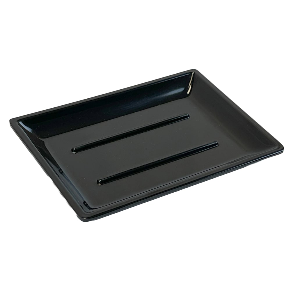 Hospitality Source Del Mar Bath Set Melamine Soap Dishes, 4-1/2in x 3-1/2in x 1/2in, Black, Set Of 48 Dishes MPN:BS-0370