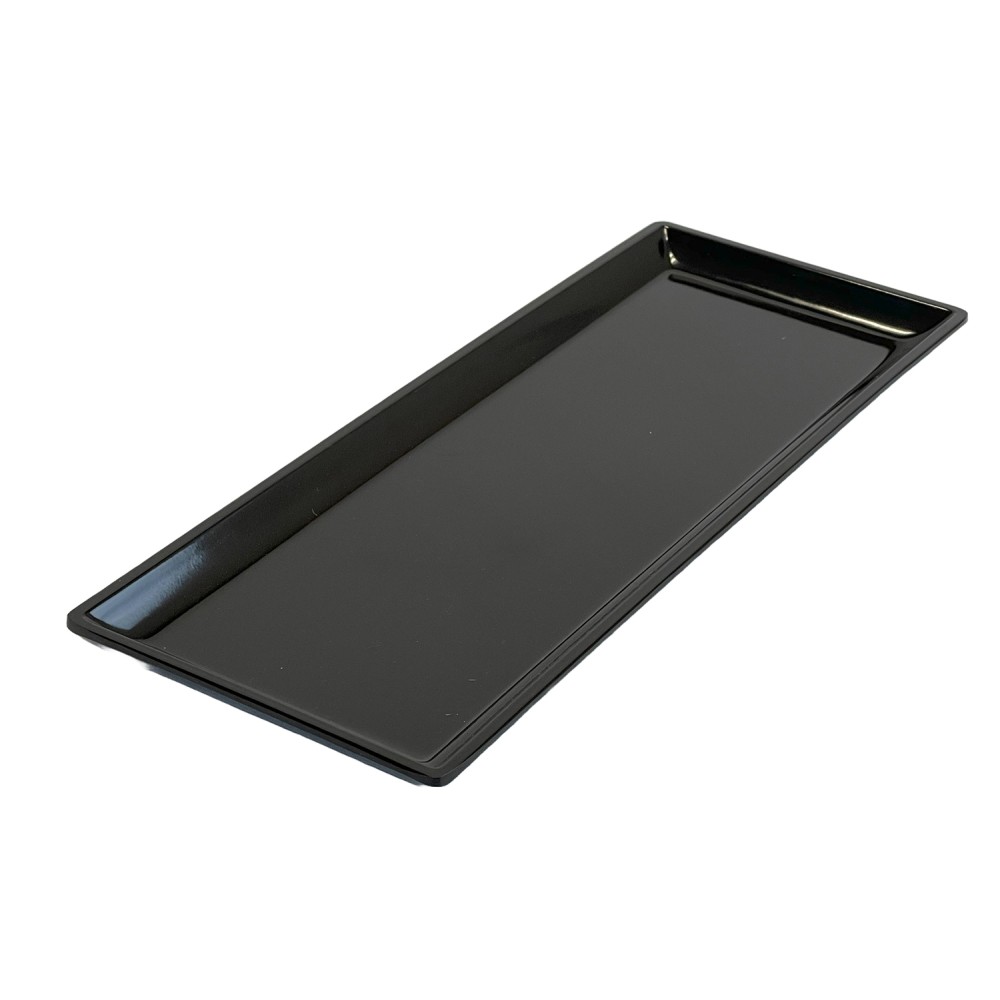 Hospitality Source Del Mar Bath Set Amenity Trays, 10-1/2in x 4-1/2in x 1/2in, Black, Pack Of 24 Trays MPN:BS-0371