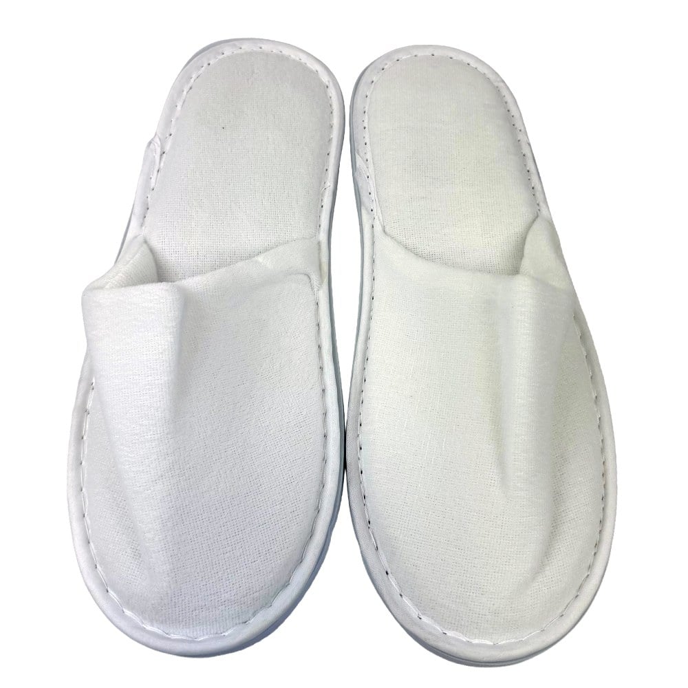 Hospitality Source Luxury Slippers, Universal Size, White, Case Of 50 Sets MPN:RS-0305