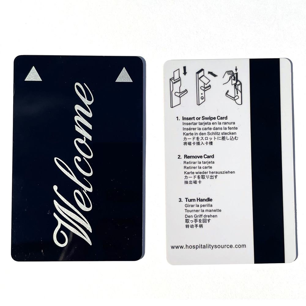Hospitality Source LOCO Mag Strip Welcome Key Cards, Classic Black, Set Of 500 Key Cards MPN:CR-80WELCOME