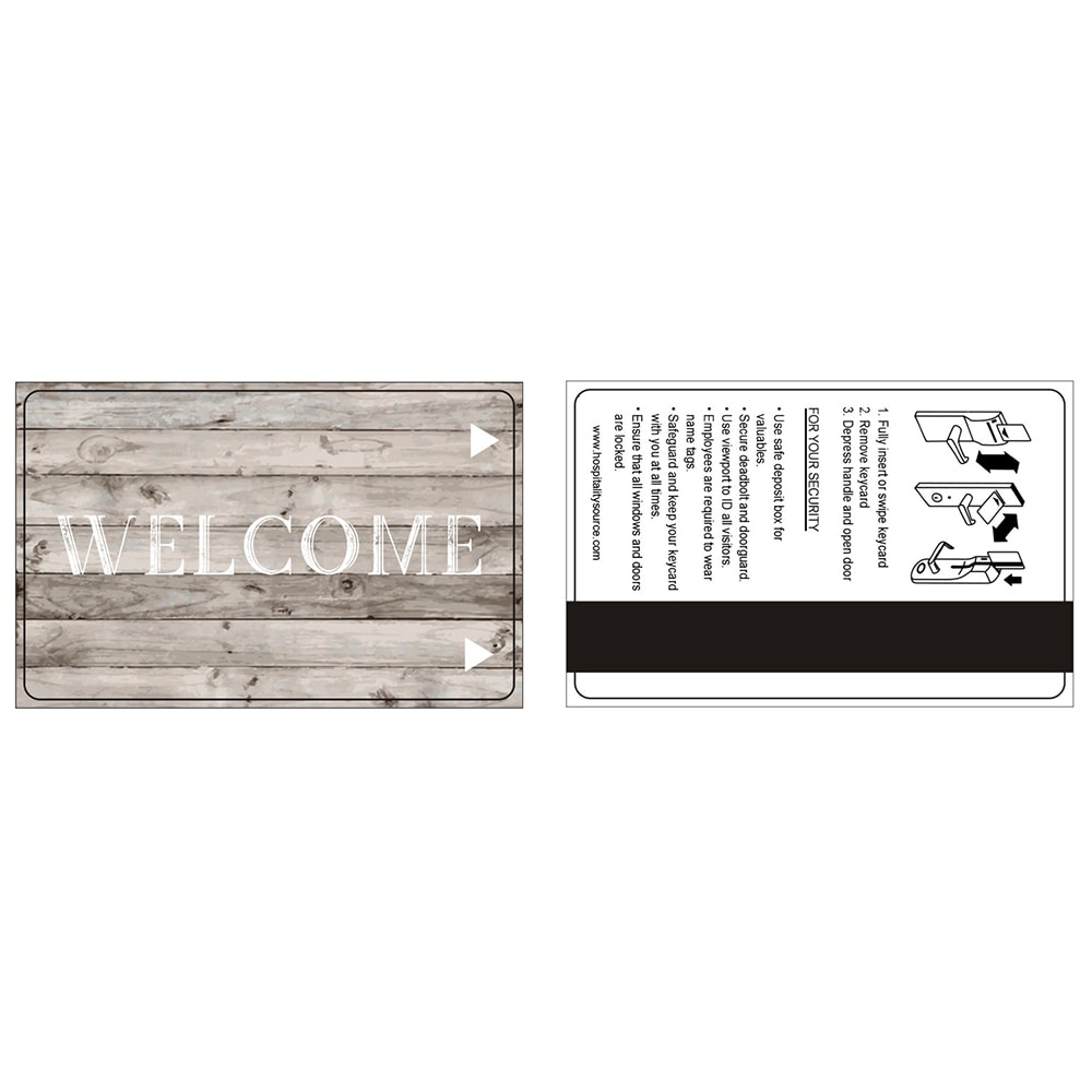 Hospitality Source LOCO Mag Strip Welcome Key Cards, Vintage Beach Wood, Set Of 500 Key Cards MPN:HK-0309