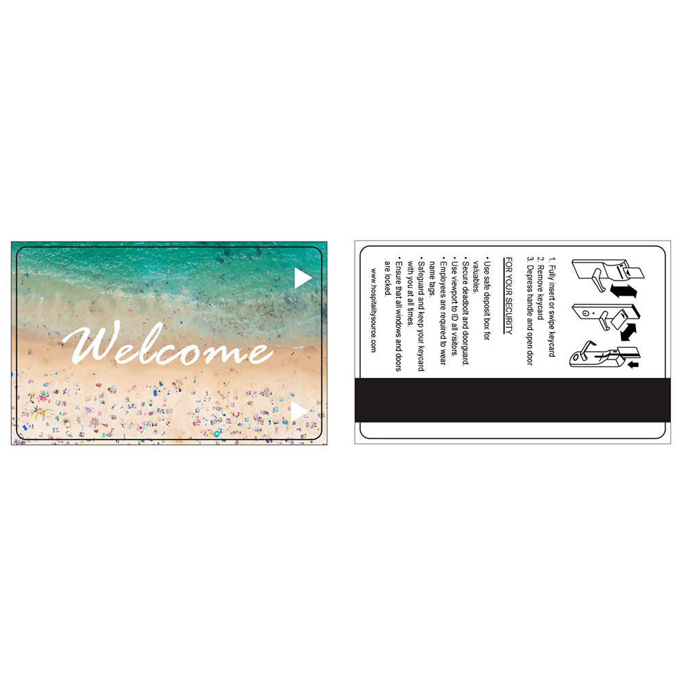 Hospitality Source LOCO Mag Strip Welcome Key Cards, Beach Scene, Set Of 500 Key Cards MPN:HK-0323