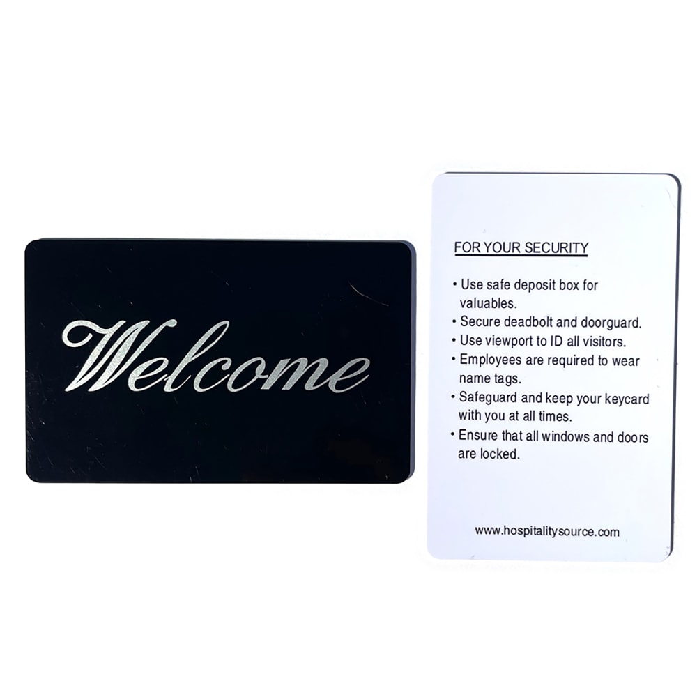 Hospitality Source RFID Welcome Key Cards, Classic Black, Set Of 200 Key Cards MPN:RFID-001