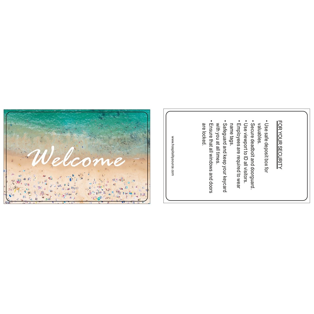 Hospitality Source RFID Welcome Key Cards, Beach Scene, Set Of 200 Key Cards MPN:RFID-011