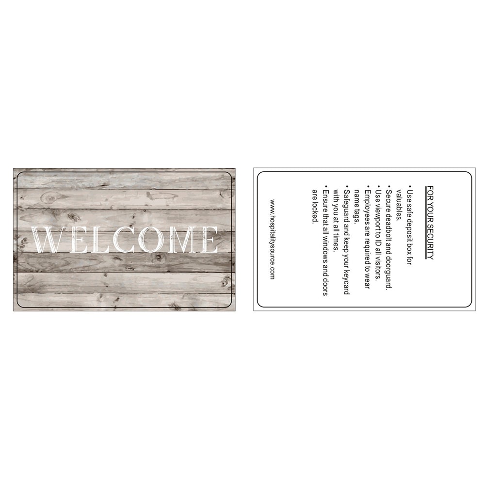 Hospitality Source RFID Welcome Key Cards, Vintage Beach Wood, Set Of 200 Key Cards MPN:RFID -012