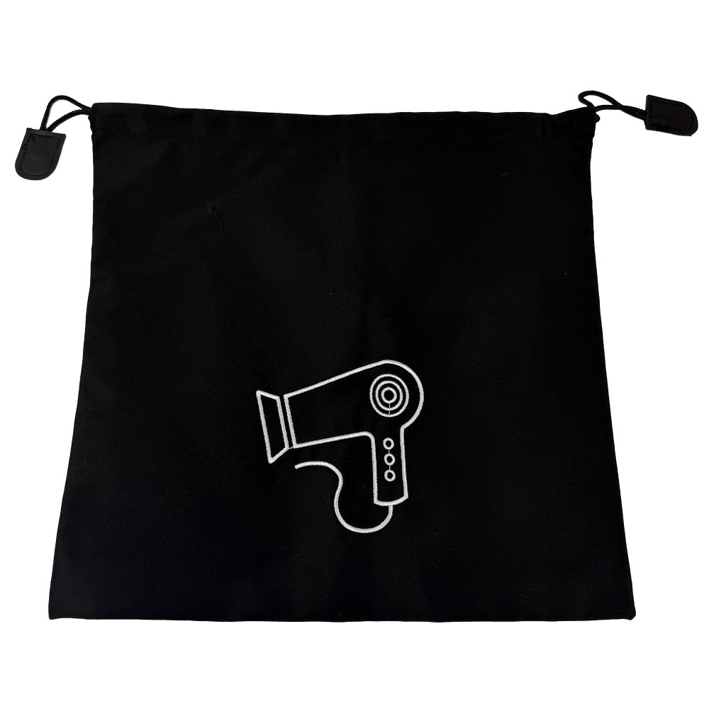 Hospitality Source Reusable Hair Dryer Bags, 12in x 12in, Black, Pack Of 50 Bags MPN:RB-0322