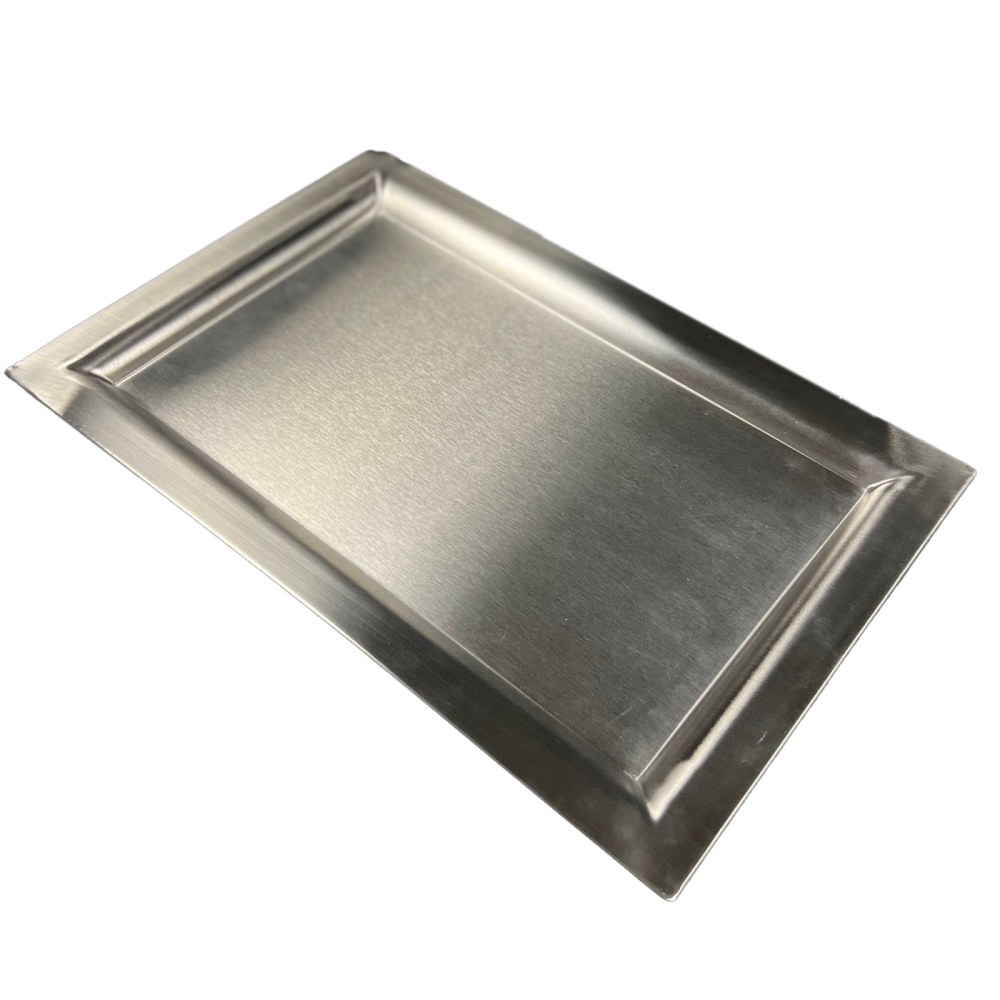 Hospitality Source Bar/Coffee Trays, 17in x 11-1/4in x 15/16in, Matte Silver, Set Of 12 Trays MPN:BR-0301