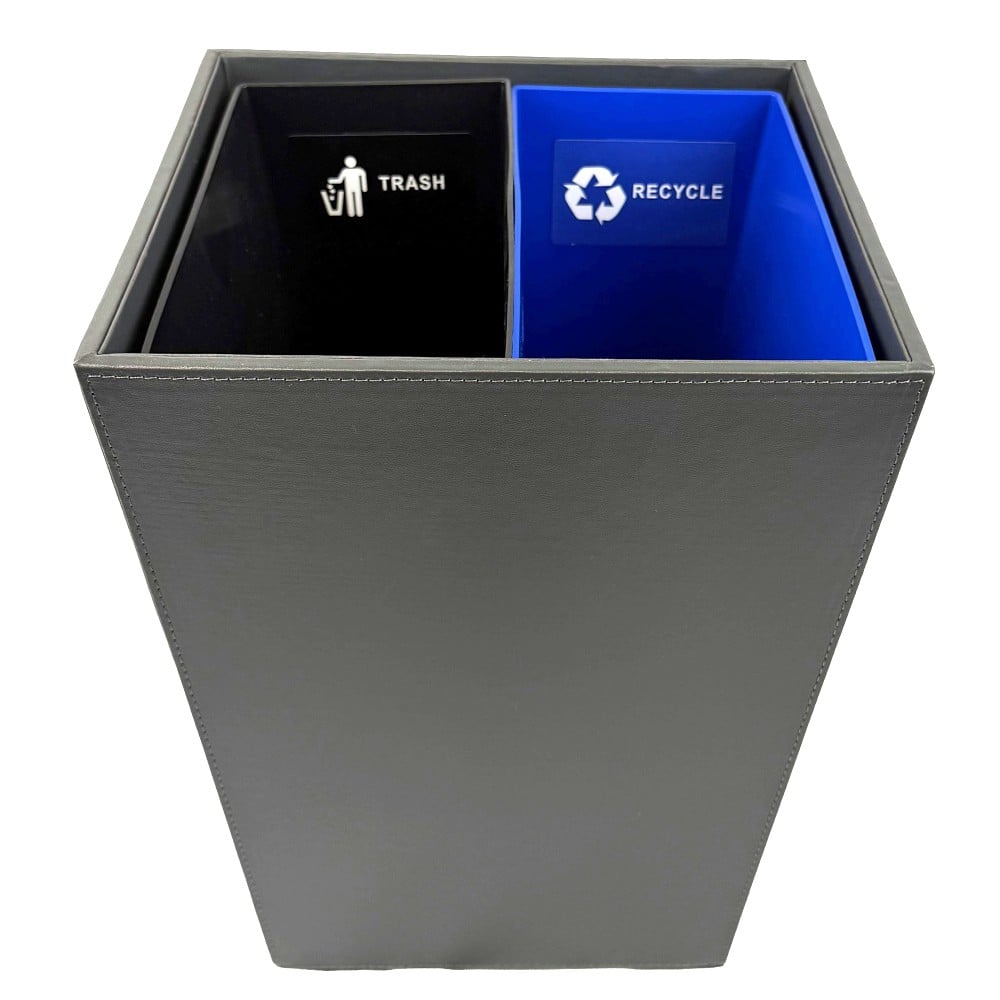Hospitality Source Standard Waste/Recycle Bins, 14.5 Quarts, Dark Gray, Set Of 6 Bins MPN:WB-0001 GRAY SET