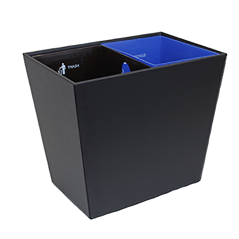 Hospitality Source Large Waste/Recycle Bins, 22.5 Quarts, Black, Set Of 6 Bins MPN:WB-0002-BLUE SET