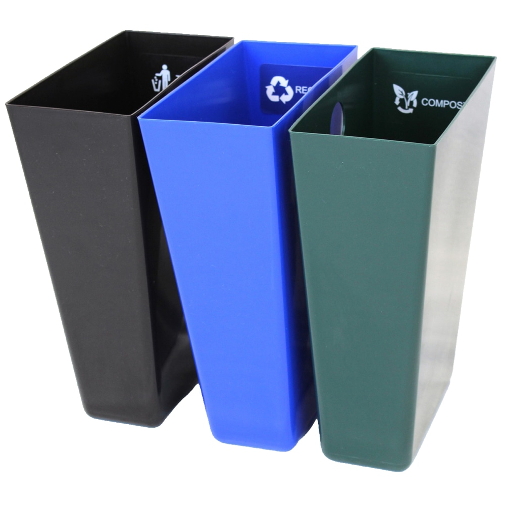 Hospitality Source Replacement Triple Liner Sets, 22-Quart, Green/Black/Blue, Case Of 6 Sets MPN:WB-0002TRIPLELINERSET