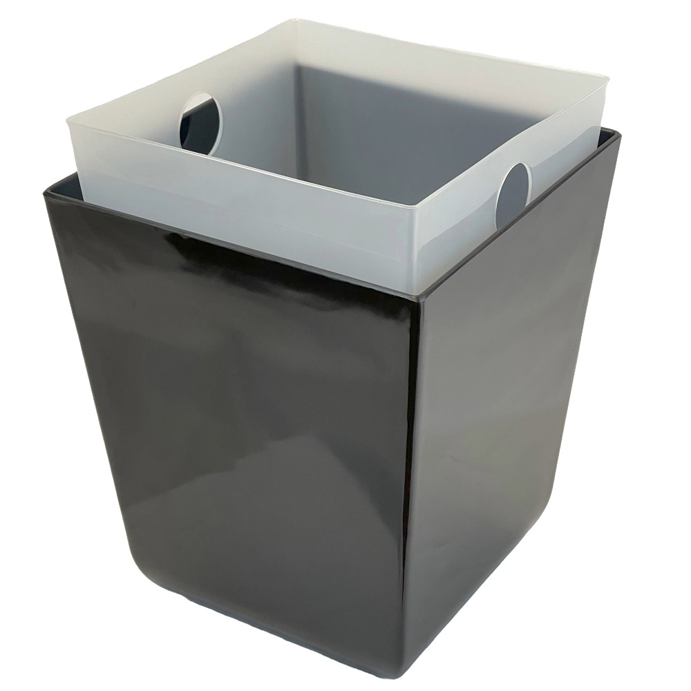Hospitality Source Del Mar Bathroom Set Melamine Waste Bins, 12-Quart, Black, Set Of 8 Bins MPN:WB-0336