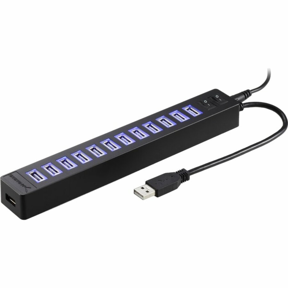 Sabrent 13-Port USB 2.0 Hub with Power Adapter - USB - External - 13 USB Port(s) - 13 USB 2.0 Port(s) MPN:HB-U14P
