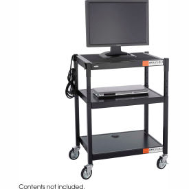 Safco® Steel Adjustable Height AV Cart 8932BL