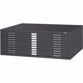 Safco® 10 Drawer Blueprint Flat File Cabinet 46-1/2W Black 4986BL