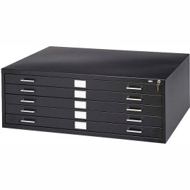 Safco® 5 Drawer Blueprint Flat File Cabinet 40-1/2W Black 4994BLR