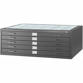 Safco® 5 Drawer Blueprint Flat File Cabinet 46-1/2W Black 4996BLR