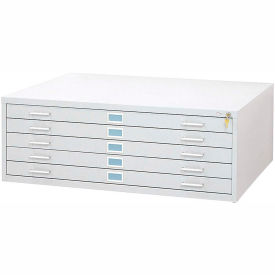 Safco® 5 Drawer Blueprint Flat File Cabinet 46-1/2W White 4996WHR