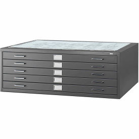 Safco® 5 Drawer Blueprint Flat File Cabinet 53-1/2W Black 4998BLR