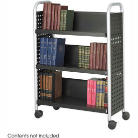 Safco® 5336 Single Sided 3 Shelf Book Cart 5336BL