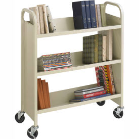 Safco® 5358SA Steel 3-Shelf Single-Sided Book Cart 5358SA