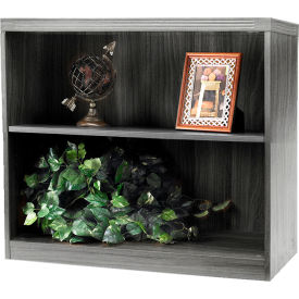 Safco® Aberdeen Series 2 Shelf Bookcase with 1 Fixed Shelf Gray Steel AB2S36LGS