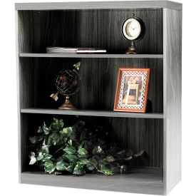 Safco® Aberdeen Series 3 Shelf Bookcase with 1 Fixed Shelf Gray Steel AB3S36LGS