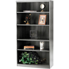 Safco® Aberdeen Series 5 Shelf Bookcase with 1 Fixed Shelf Gray Steel AB5S36LGS