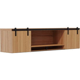 Safco® Mirella™ Wall Mounted Hutch with Sliding Wood Doors 72