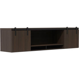 Safco® Mirella Wall Mounted Hutch with Sliding Wood Doors 72