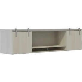 Safco® Mirella™ Wall Mounted Hutch with Sliding Wood Doors 72