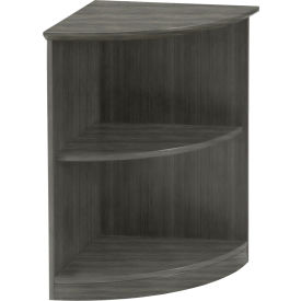 Safco® Medina Series Quarter-Round Corner 2 Shelf Bookcase Gray Steel MVBQ2LGS