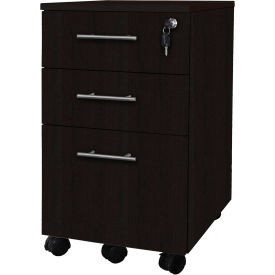Safco® Medina Series Box-Box-File Mobile Pedestal Mocha MNBBFLDC
