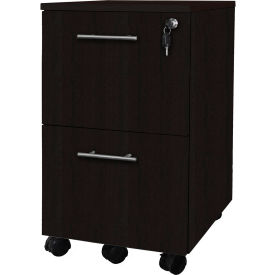 Safco® Medina Series File-File Mobile Pedestal Mocha MNFFLDC