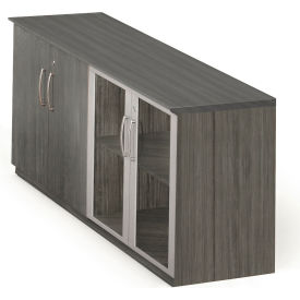 Safco® Medina Series Low Wall Cabinet With Wood/Glass Door 72