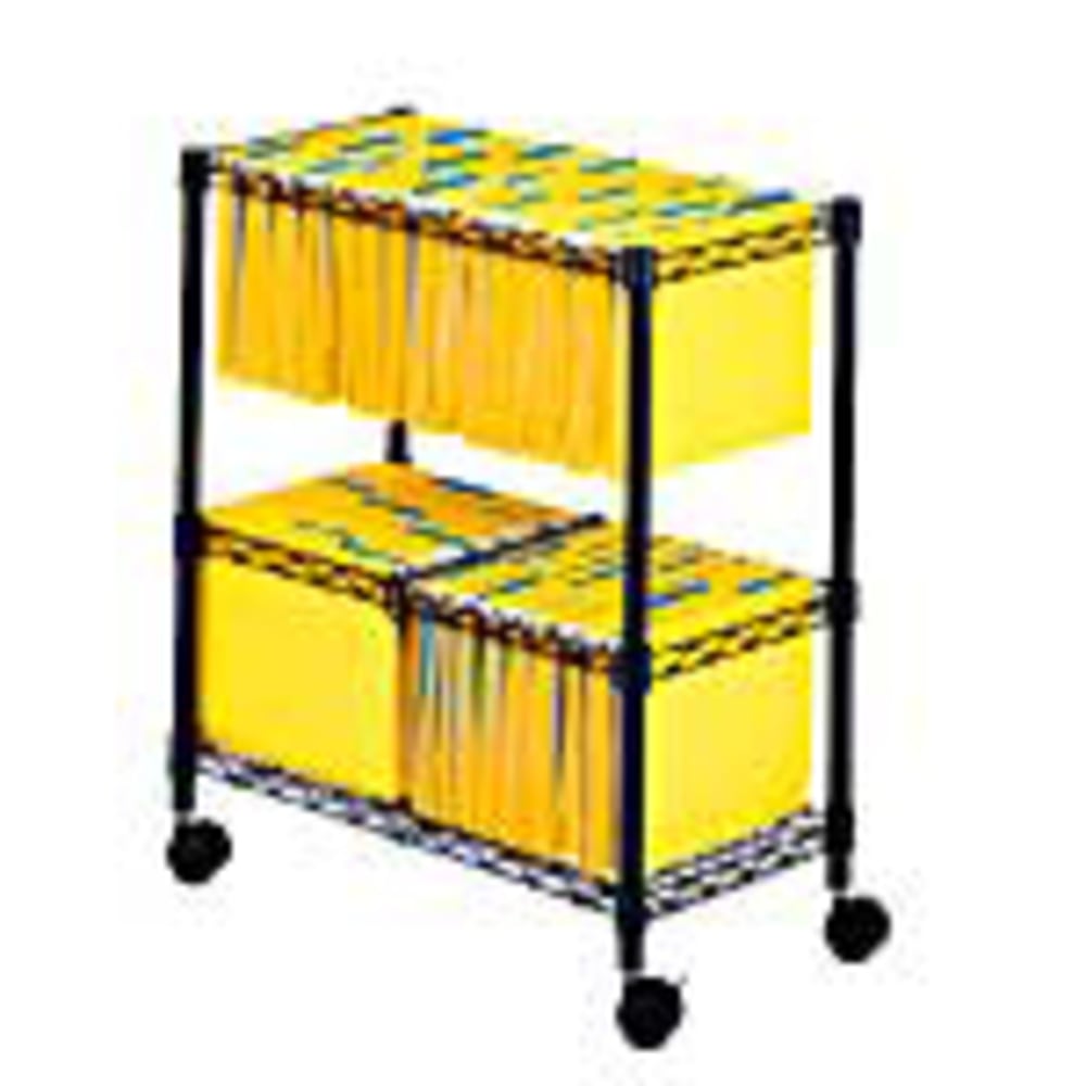 Safco 2-Tier Rolling File Cart, Black MPN:5278BL