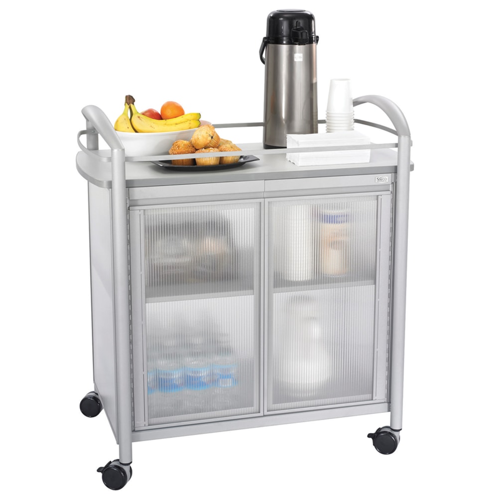 Safco Impromptu Refreshment Cart, 36 1/2inH x 34inW x 21 1/4inD, Gray MPN:8966GR
