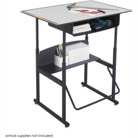 AlphaBetter™ Desk 36 x 24 Premium Top with Book Box - Gray & Black 1209GR