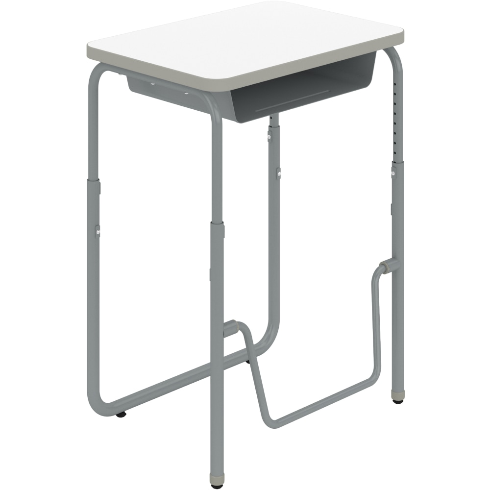 Safco AlphaBetter 2.0 Height-Adjustable Sit/Stand 28inW Student Desk With Book Box And Pendulum Bar, Dry Erase, 1224DE MPN:1224DE